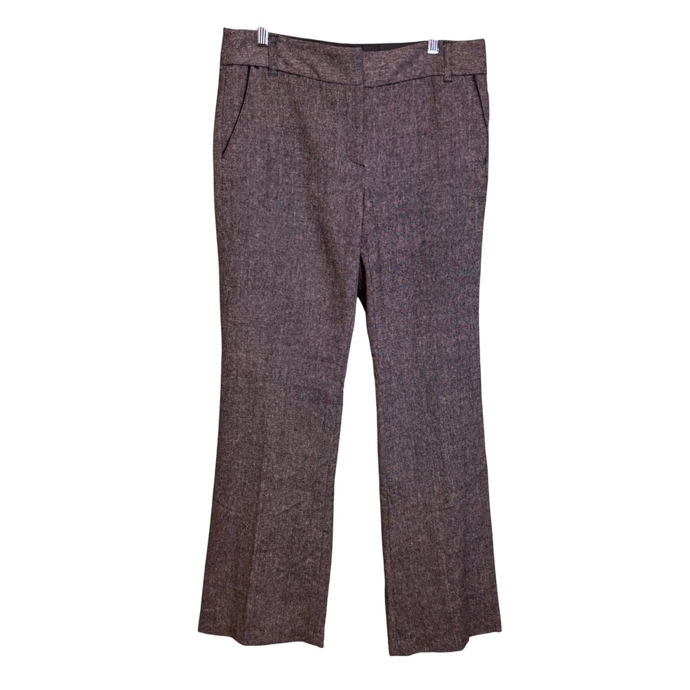 Dalia Collection Womens Gray Wool Blend Tweed Wide Leg Dress Pants Size 6